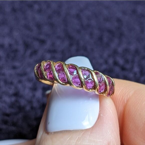 14k gold ruby band  - Picture 2 of 7